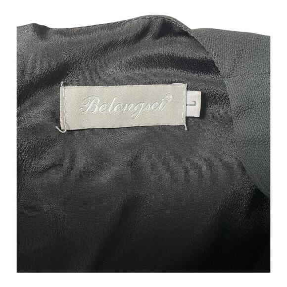 Belongci Dress Size Large Black Bell Sleeve Western Gothic itchy Romantic - Picture 9 of 10